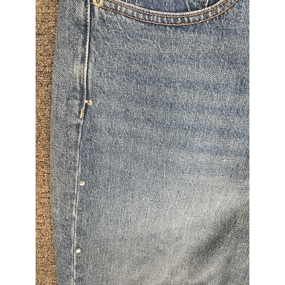 Lucky Brand Zoe High Rise Straight Jeans Womens 14/32L Blue Studded NWT - Picture 3 of 11